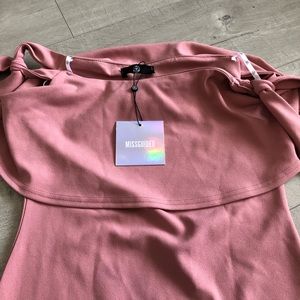 Brand new missguided pink off the shoulder dress
